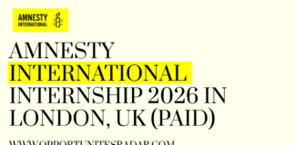 Amnesty International Internship 2026