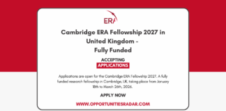 Cambridge ERA Winter Fellowship 2027