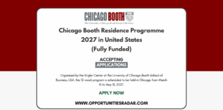 Chicago Booth Residence Programme 2027
