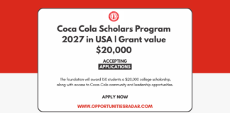 Coca Cola Scholars Program 2027