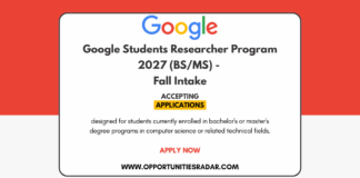 Google Students Researcher Program 2027