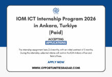 IOM ICT Internship Program 2026 in Ankara, Turkiye (Paid) IOM ICT Internship Program 2026