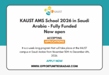 KAUST AMS School 2026 in Saudi Arabia – Fully Funded KAUST AMS School 2026 in Saudi Arabia