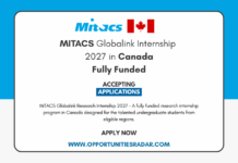 MITACS Globalink Research Internship 2027 in Canada MITACS Globalink Research Internship 2027
