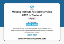 Mekong Institute Project Internship 2026