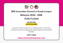 SDG Innovation Summit Malaysia 2026 – SISM (Fully Funded) SDG Innovation Summit Malaysia 2026