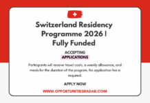 Switzerland Residency Programme 2026 | Fully Funded Switzerland Residency Programme 2026