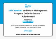 UN Chemicals and Waste Management Program 2026 in Geneva – Fully Funded UN Chemicals and Waste Management Program 2026