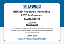UNRISD Research Internship 2026 in Geneva, Switzerland UNRISD Research Internship 2026