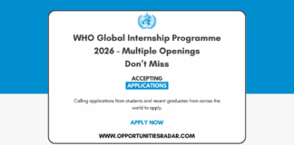 WHO Global Internship Programme 2026