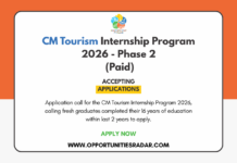 CM Tourism Internship Program 2026 – Phase 2 (Paid) CM Tourism Internship Program 2026