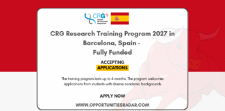 CRG Research Training Program 2027