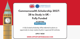 Commonwealth Scholarship 2027-28