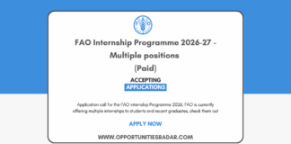 FAO Internship Programme 2026-27