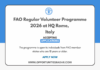 FAO Regular Volunteer Programme 2026