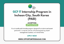 GCF IT Internship 2026 in Incheon City, South Korea (PAID) GCF IT Internship 2026