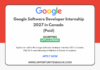 Google Software Developer Internship 2027