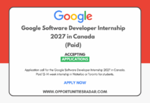 Google Software Developer Internship 2027