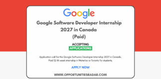 Google Software Developer Internship 2027