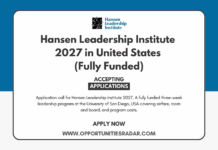 Hansen Leadership Institute 2027 in United States (Fully Funded) Hansen Leadership Institute 2027