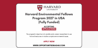 Harvard Environmental Fellows Program 2027