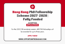 Hong Kong PhD Fellowship Scheme 2027-2028 | Fully Funded Hong Kong PhD Fellowship Scheme 2027