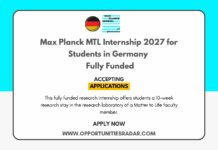 Max Planck MTL Internship 2027 for Students in Germany | Fully Funded Max Planck MTL Internship 2027