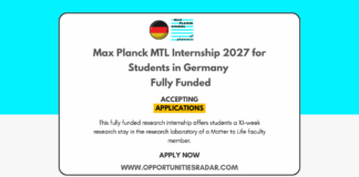 Max Planck MTL Internship 2027