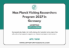 Max Planck Visiting Researchers Program 2027