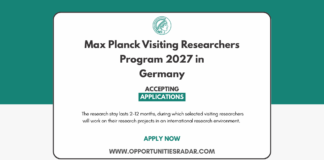 Max Planck Visiting Researchers Program 2027
