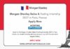 Morgan Stanley Sales & Trading Internship 2027
