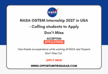 NASA OSTEM Internship 2027 in USA – Calling students to Apply NASA OSTEM Internship 2027