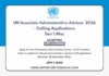 UN Associate Administrative Advisor 2026