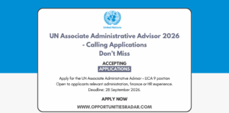 UN Associate Administrative Advisor 2026