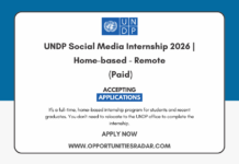 UNDP Social Media Internship 2026 | Home-based – Remote (Paid) UNDP Social Media Internship 2026