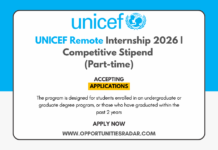 UNICEF Remote Internship 2026 | Competitive Stipend (Part-time) UNICEF Remote Internship 2026