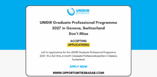 UNIDIR Graduate Professional Programme 2027