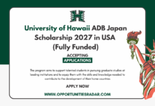 University of Hawaii ADB Japan Scholarship 2027