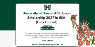 University of Hawaii ADB Japan Scholarship 2027