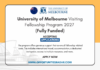 University of Melbourne Visiting Fellowship 2027