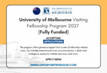 University of Melbourne Visiting Fellowship 2027 (Fully Funded) University of Melbourne Visiting Fellowship 2027