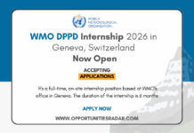 WMO DPPD Internship 2026 in Switzerland (Paid) WMO DPPD Internship 2026 in Switzerland