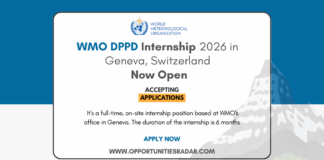 WMO DPPD Internship 2026 in Switzerland