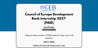 Council of Europe Development Bank Internship 2027