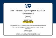 DW Traineeship 2028-29 in Germany (Paid)