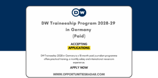 DW Traineeship 2028-29 in Germany (Paid)