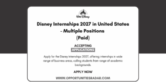 Disney Internships 2027 in United States