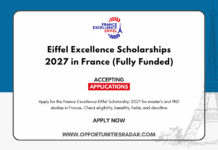 Eiffel Excellence Scholarships 2027
