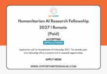 Humanitarian AI Research Fellowship 2027 | Remote (Paid) Humanitarian AI Research Fellowship 2027