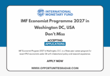 IMF Economist Programme 2027 in Washington DC, USA IMF Economist Programme 2027